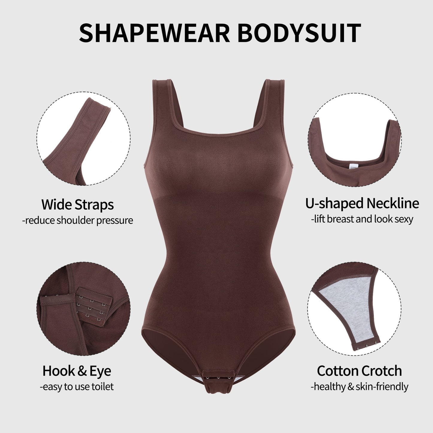 Shapewear Bodysuit for Women Tummy Control Body Shaper Seamless Sculpting Snatched High Waist Body Suit