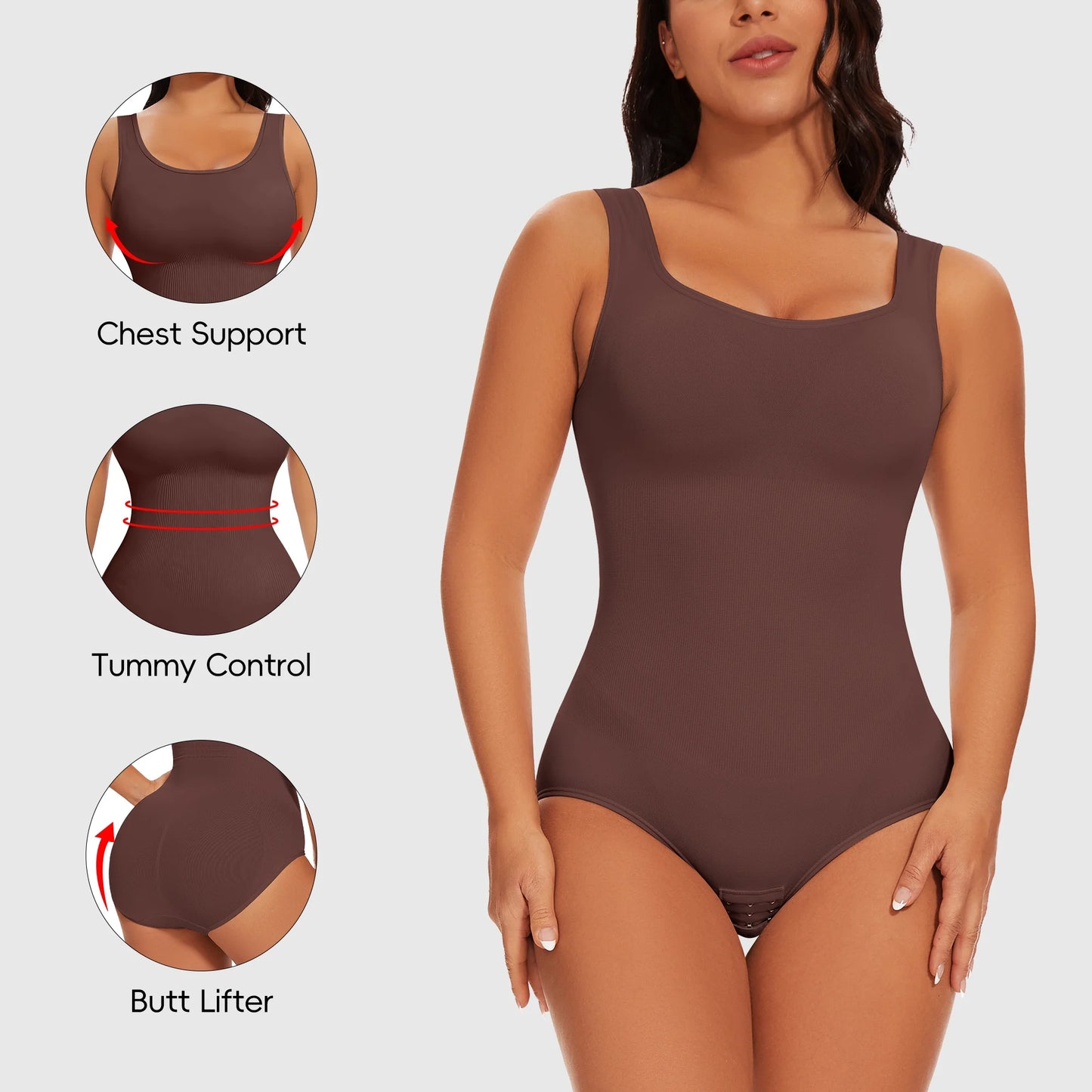 Shapewear Bodysuit for Women Tummy Control Body Shaper Seamless Sculpting Snatched High Waist Body Suit