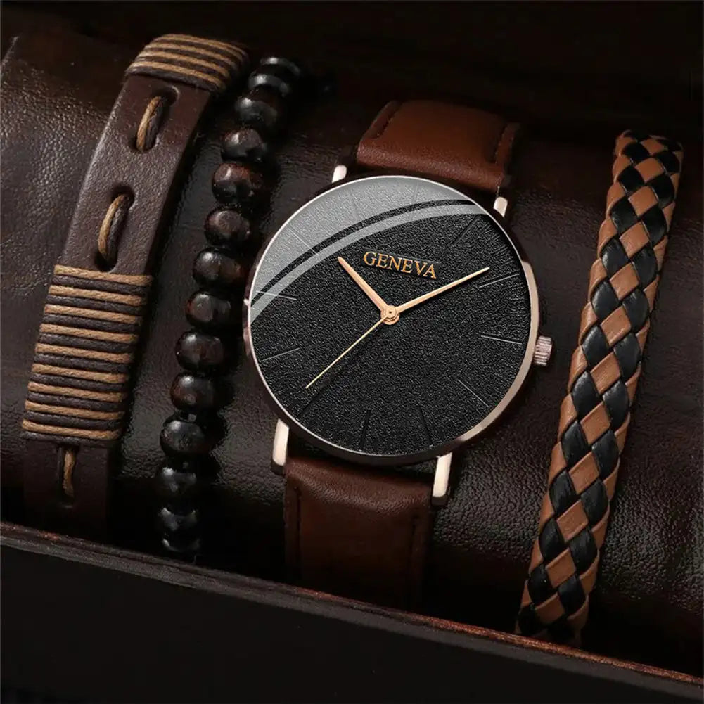 Men Fashion Simple Watch Male Commerce Watch Leather Sports Wristwatches Men'S Watch Quartz Simple Casual Watch