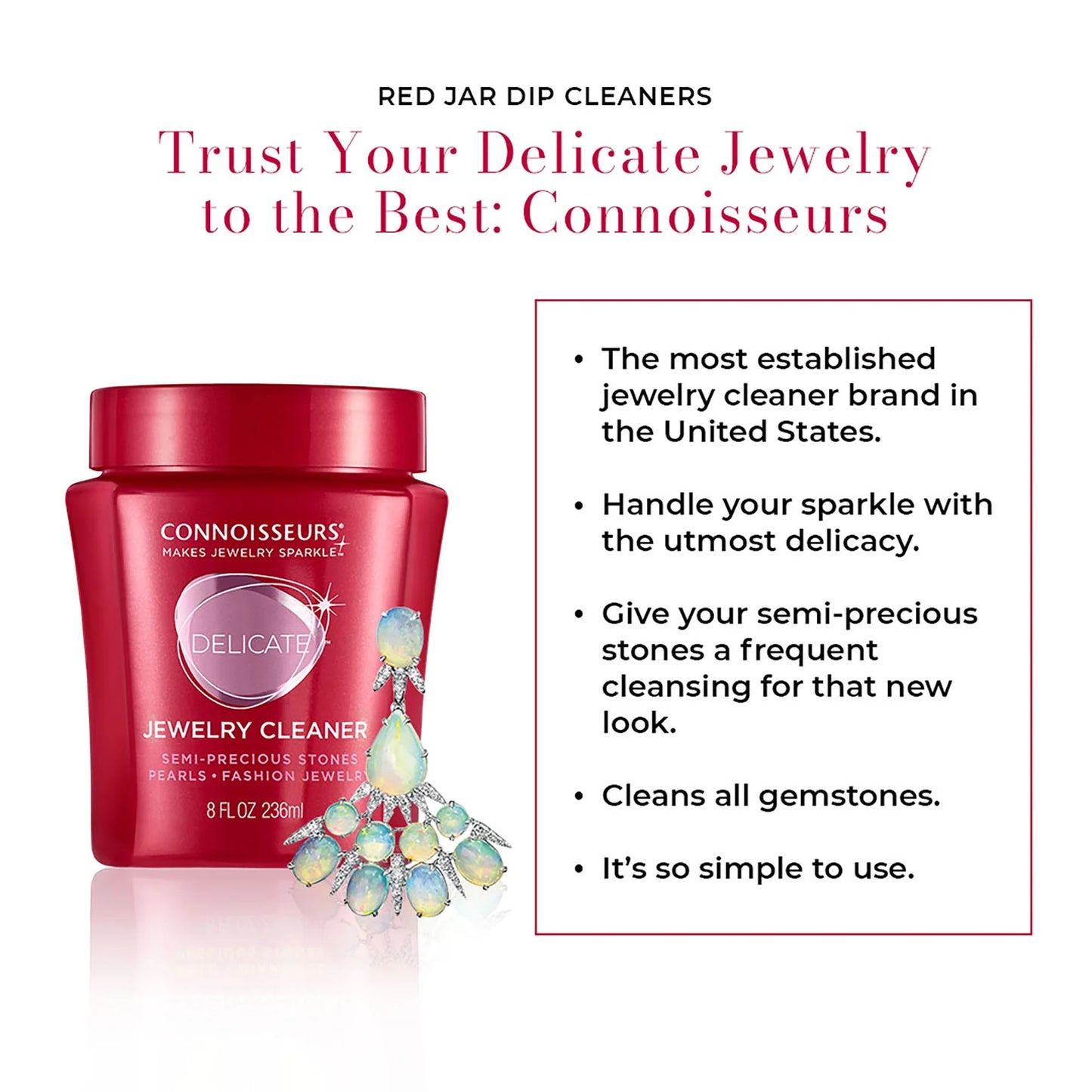 Connoisseur'S Delicate Liquid Dip Jewelry Cleaner in Red Packaging