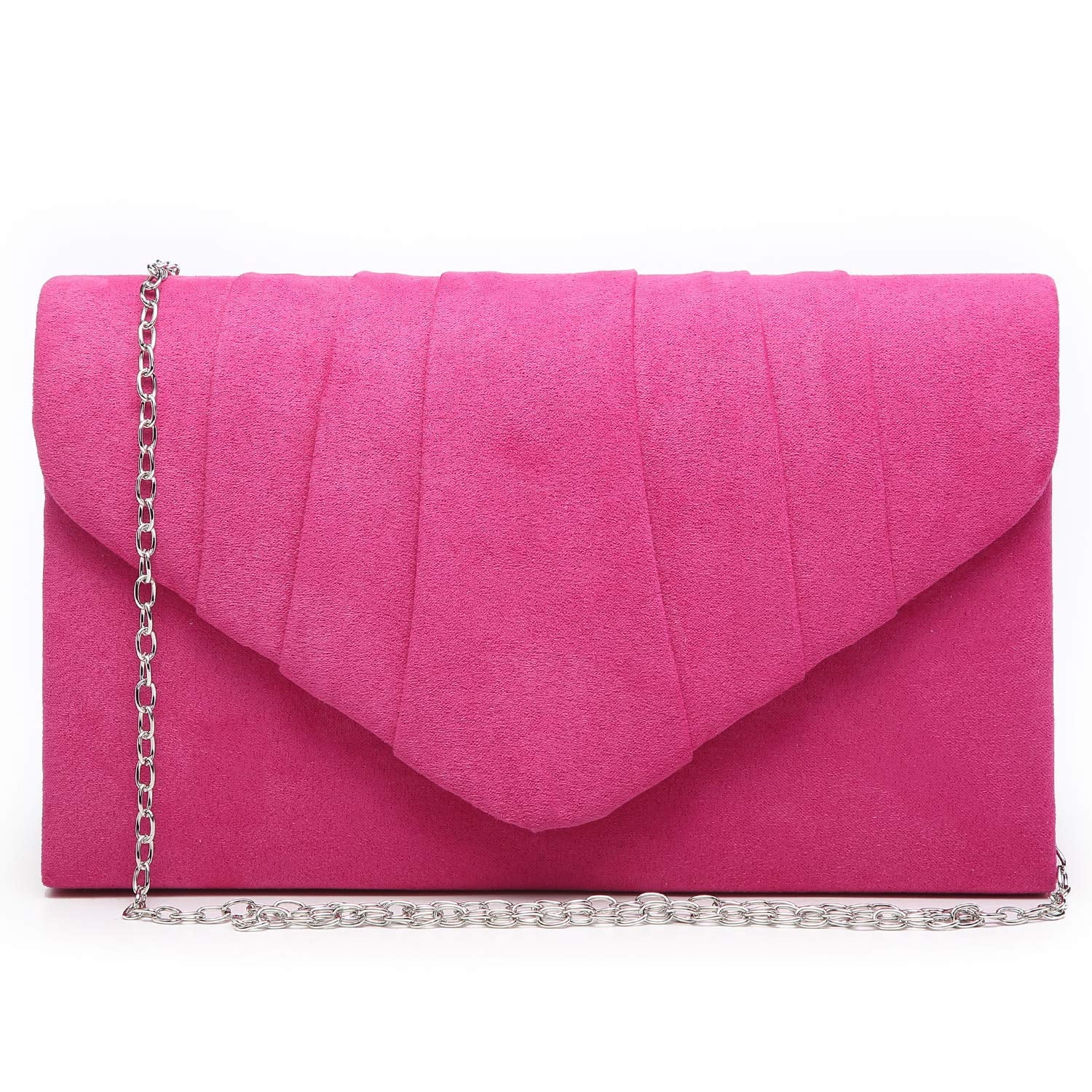 Women'S Evening Bag Pleated Envelope Clutch Handbag Wedding Party Bridal Purse