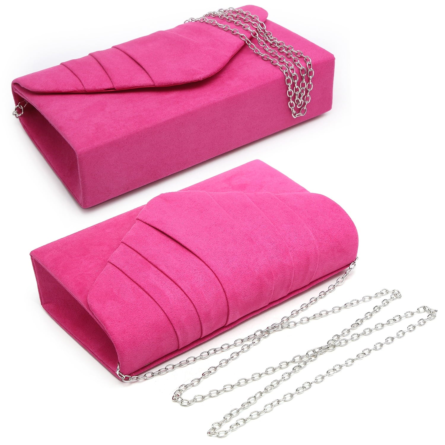 Women'S Evening Bag Pleated Envelope Clutch Handbag Wedding Party Bridal Purse